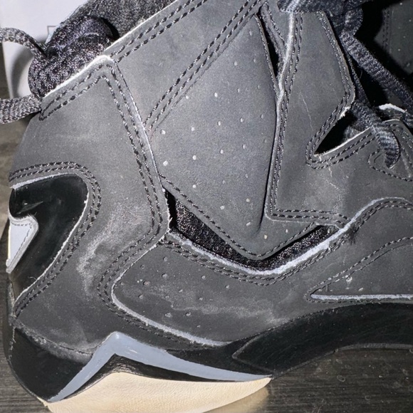 Jordan Nike 7s Black Suede Authentic Original Size 7Y Great Condition Pre-Owned - Picture 8 of 13